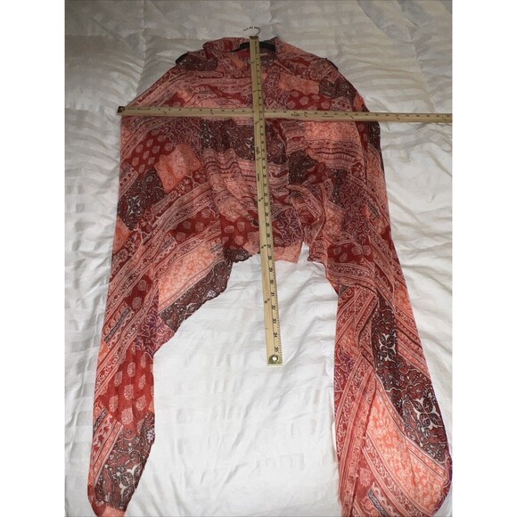 Rampage Swim Cover Scarf Wrap Sheer Red Coral Floral Versatile Sleeveless NWT - Picture 11 of 11